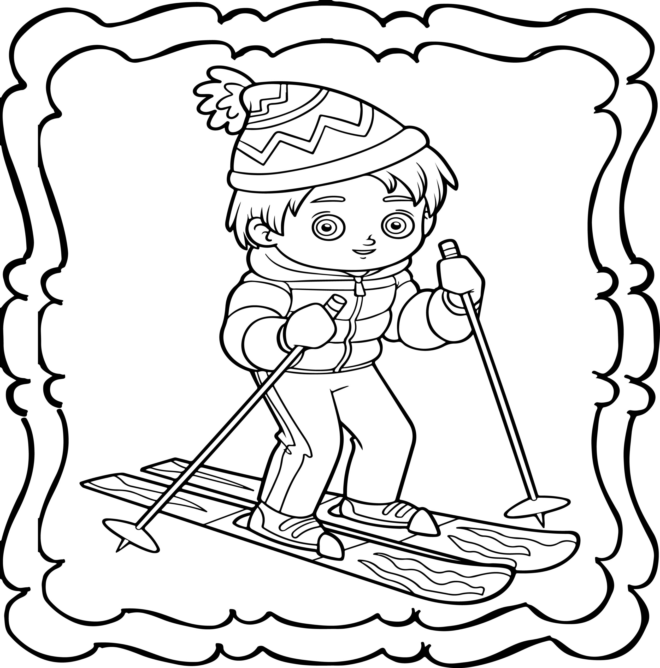 Skiing coloring book easy and fun skiing coloring book for kids made by teachers