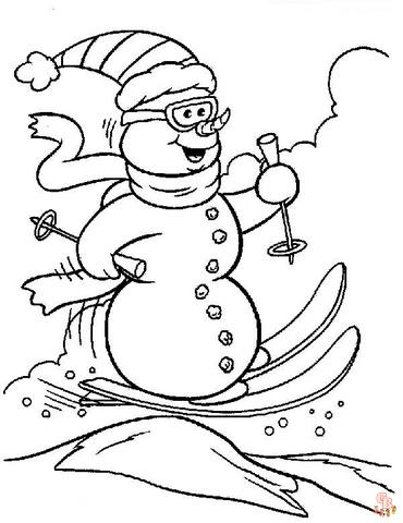 Skiing coloring pages free printable sheets for kids