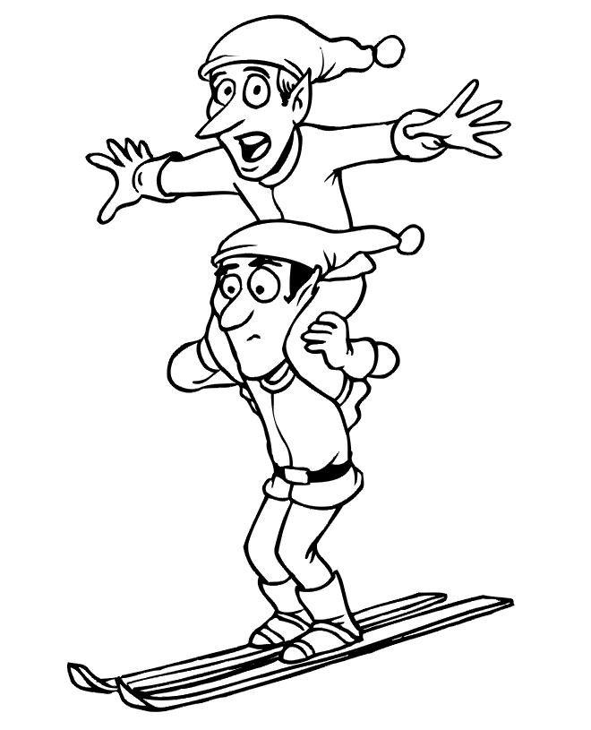 Skiing coloring pages