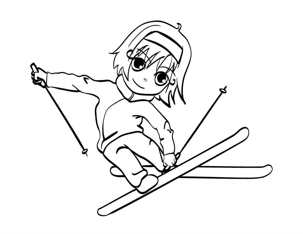 Skiing coloring pages printable for free download