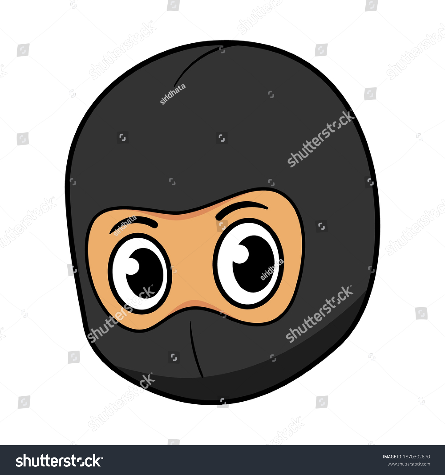 Cartoon character wearing ski mask illustration stock vector royalty free