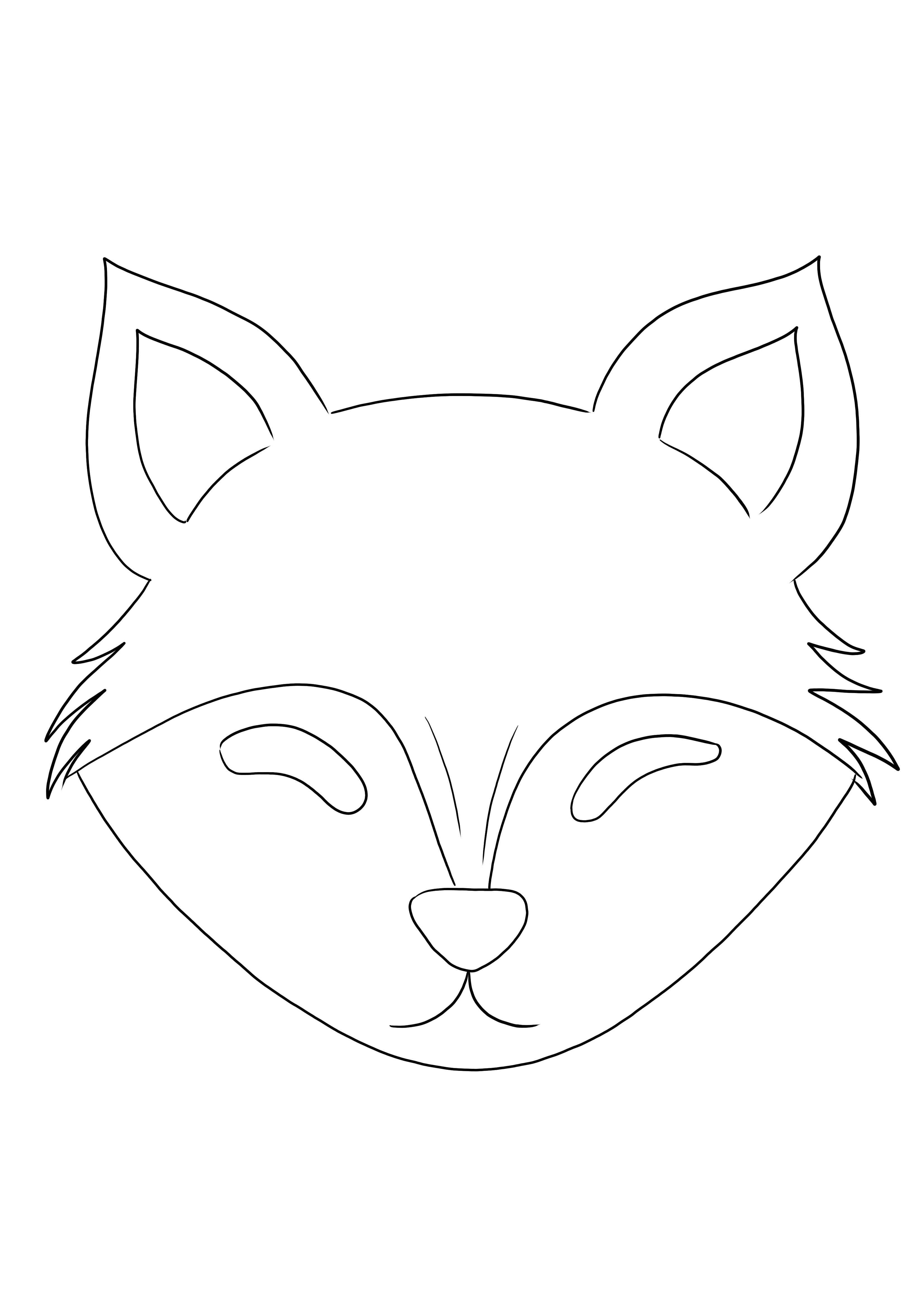 Fox emoji coloring page or free printing or downloading