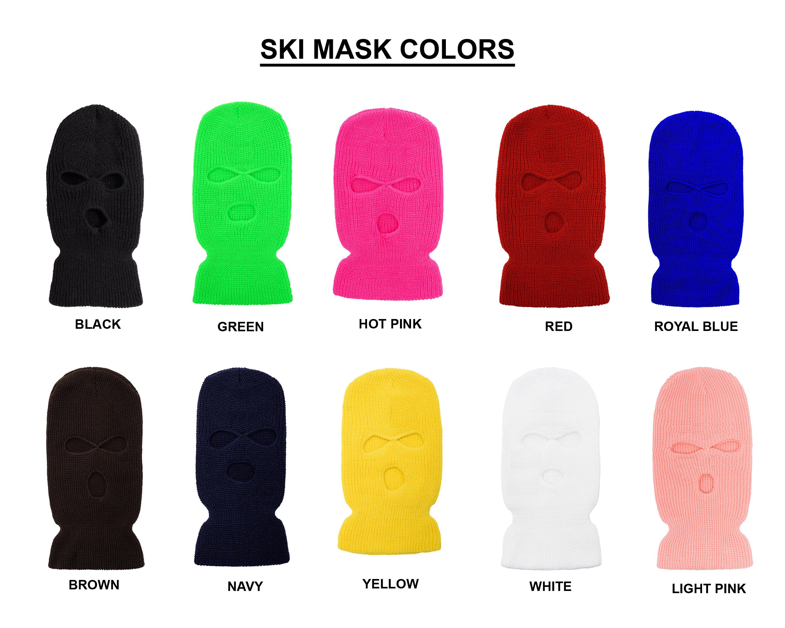 Custom ski masks various colors any emoji or text