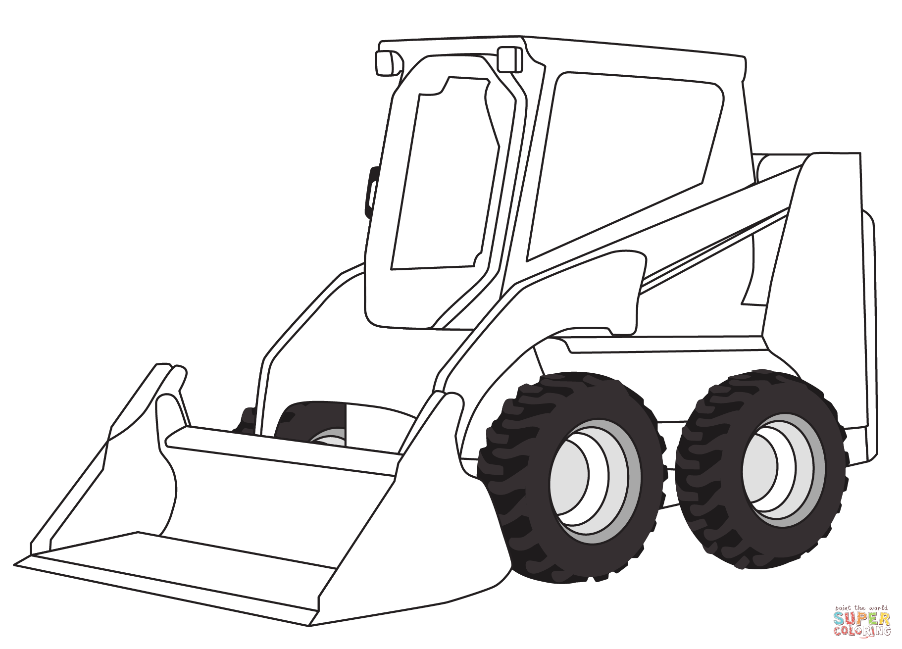 Skid steer loader coloring page free printable coloring pages