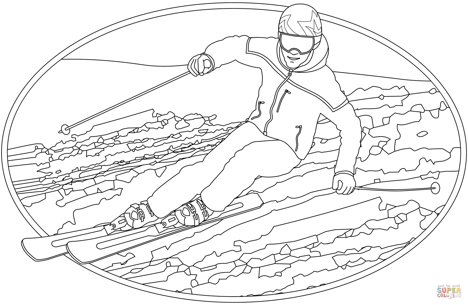 Ski coloring page free printable coloring pages