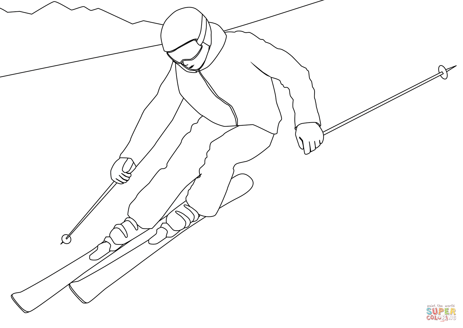 Ski coloring page free printable coloring pages