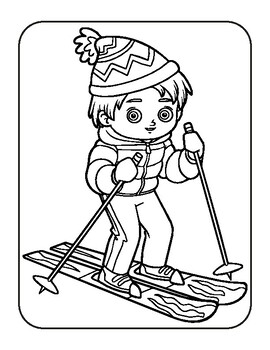 Skiing coloring books