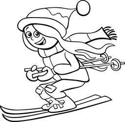 Ski coloring page vector images over