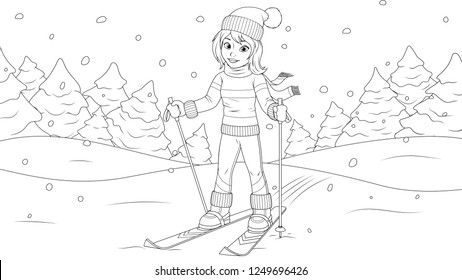 Ski coloring page images stock photos d objects vectors