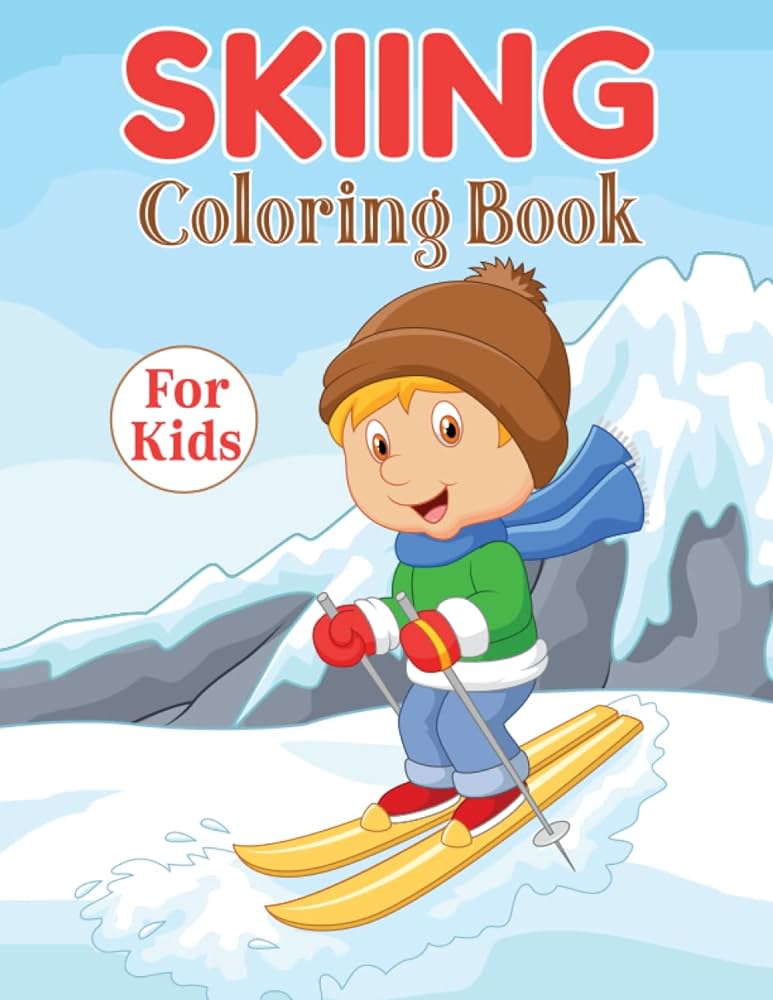 Skiing coloring book for kids fun design skiing activity coloring pages for girls and boys