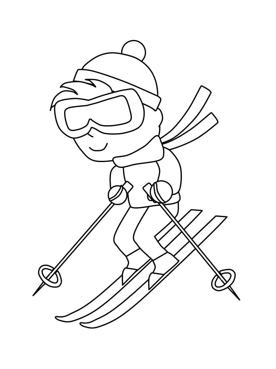 Skiing coloring pages