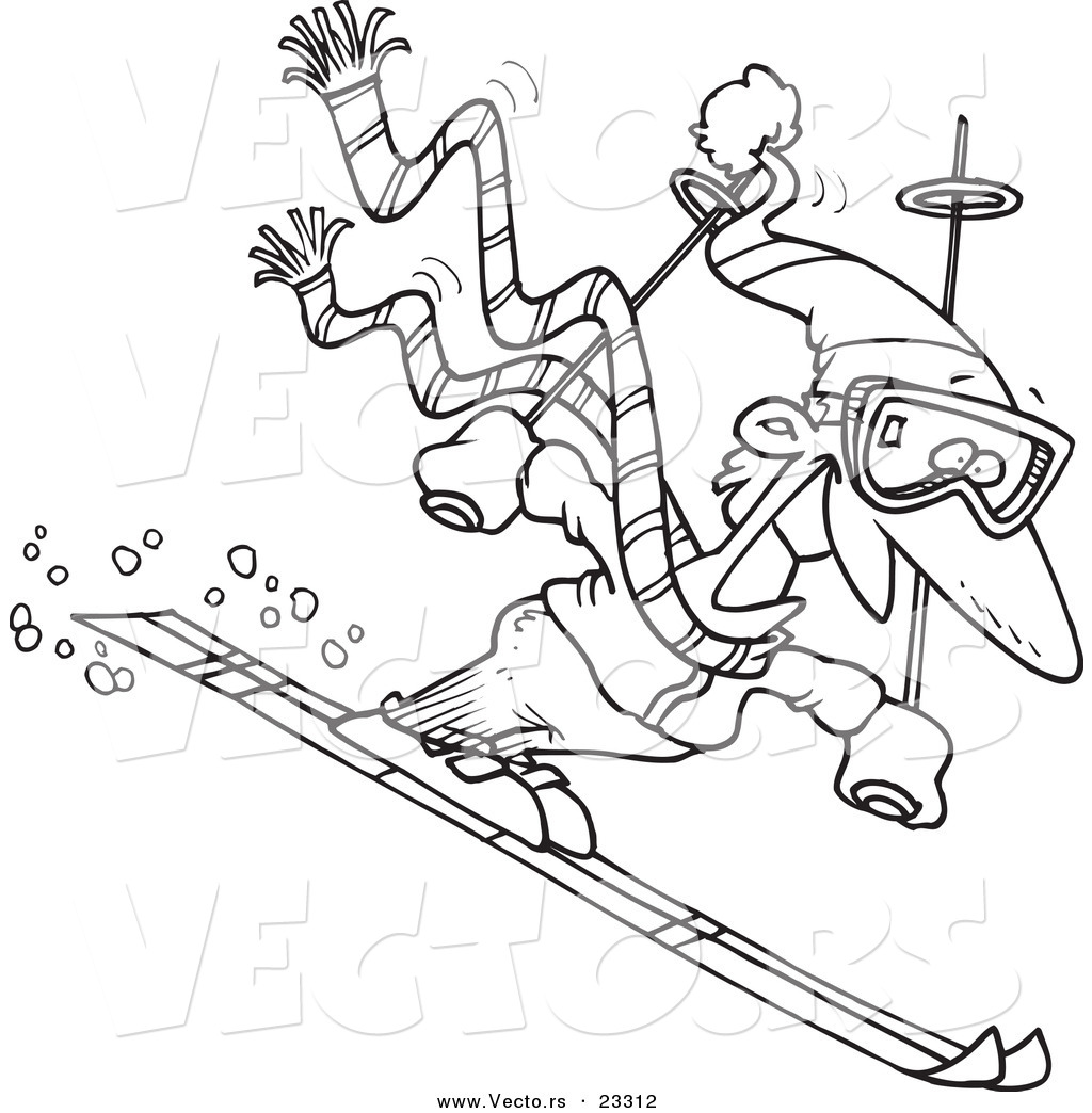 Cartoon r of cartoon skier guy