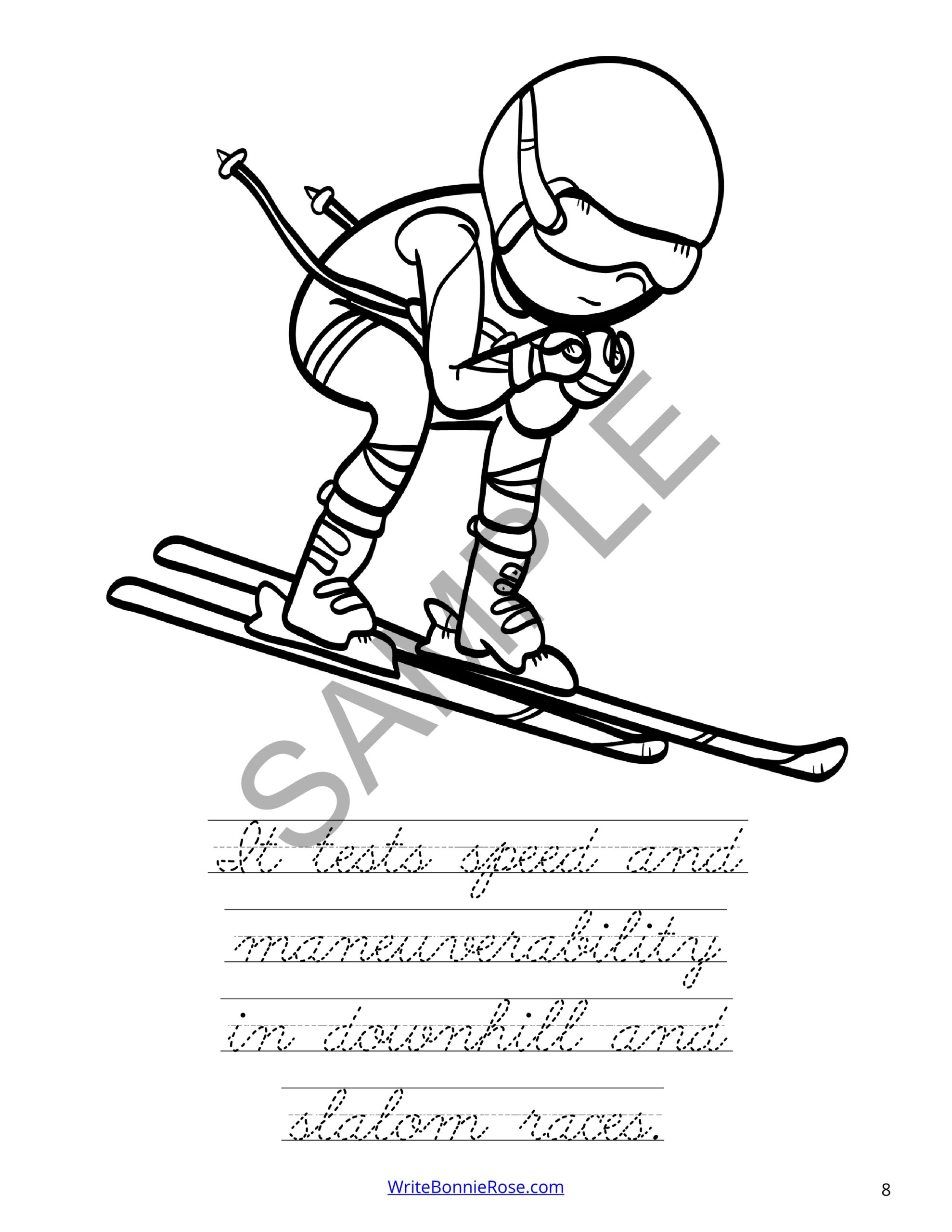 Winter olympic games coloring book