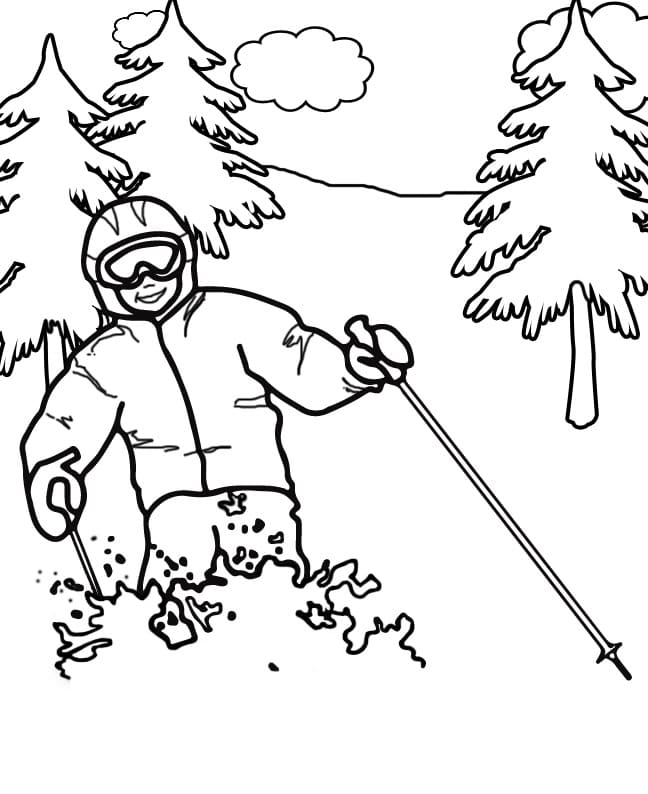 Skiing coloring pages pictures free printable