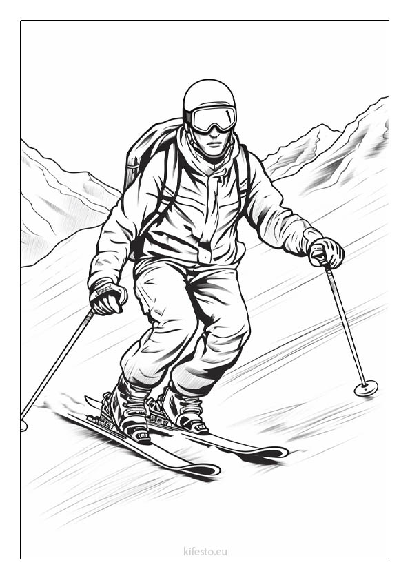 Ski coloring pages free printable coloring sheets for kids
