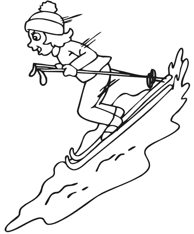 Skiing coloring pages