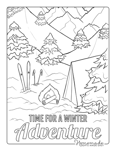 Free printable winter coloring pages for kids adults