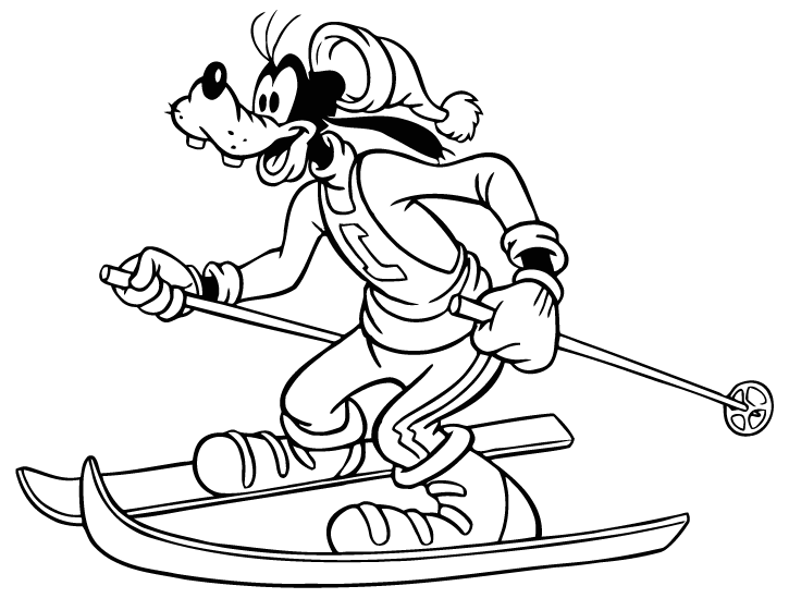 Skiing coloring pages