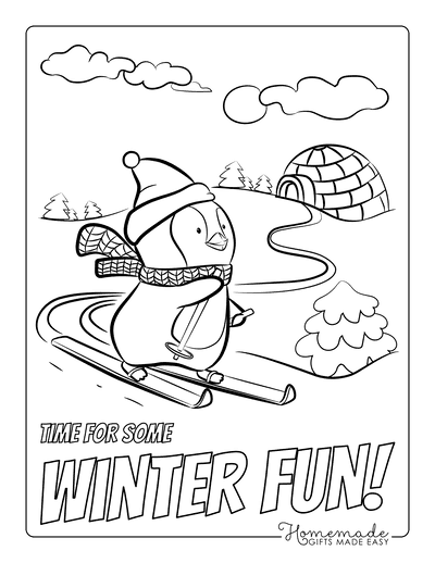 Free printable winter coloring pages for kids adults