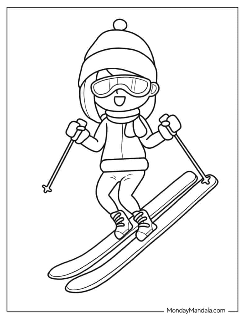 Winter coloring pages free pdf printables