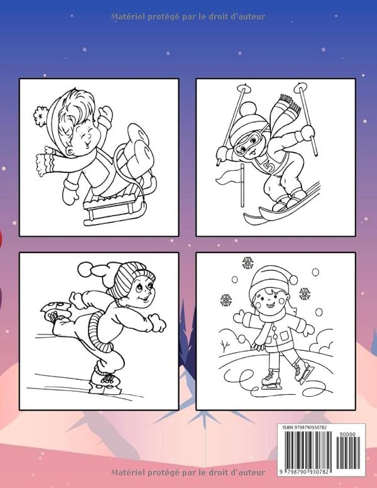 Skiing coloring book for kids skiing colouring pages for boys and girlswinter sports coloring book for skiing loversamazing coloring pages of ages