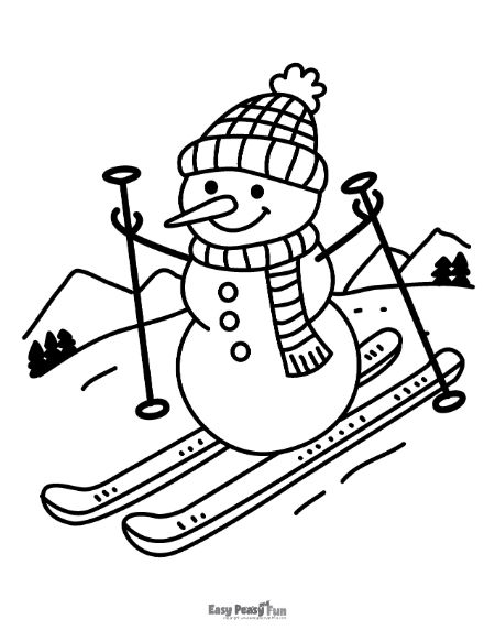 Printable snowman coloring pages