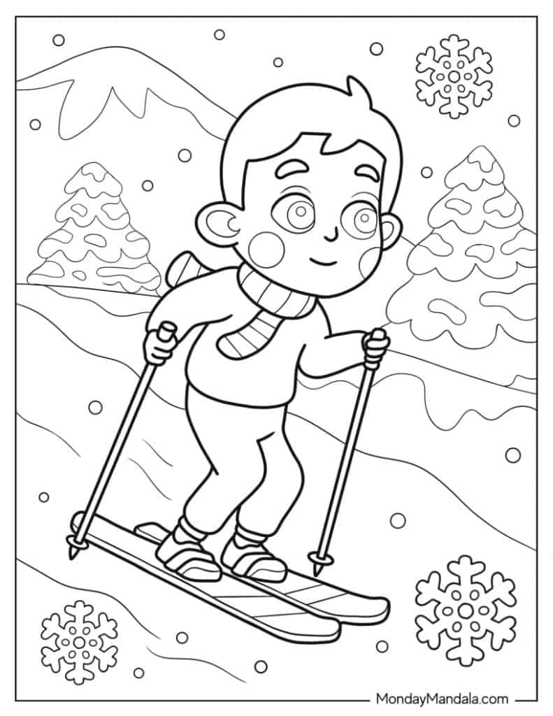 Winter coloring pages free pdf printables