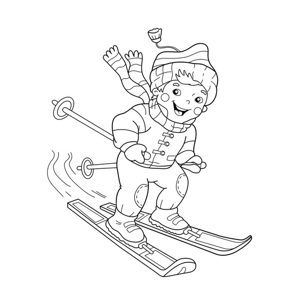 Hundred coloring page ski royalty