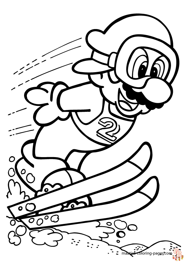 Skiing coloring pages free printable sheets for kids