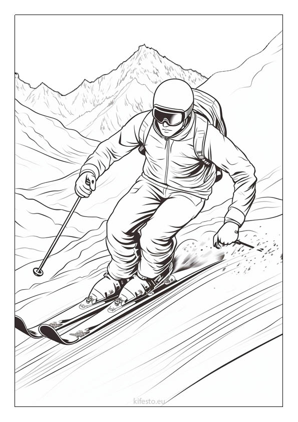 Ski coloring pages free printable coloring sheets for kids