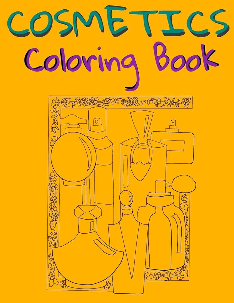 Cosmetics coloring book cosmetics and skin care equipment coloring book for girls women teesson ink books