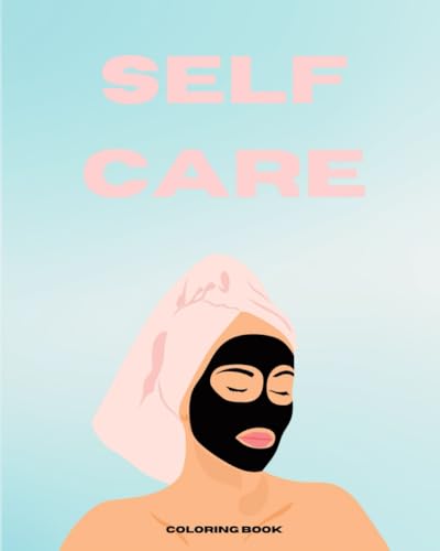 Self care coloring book clean girl aesthetic skin care simple lines stress relief anti