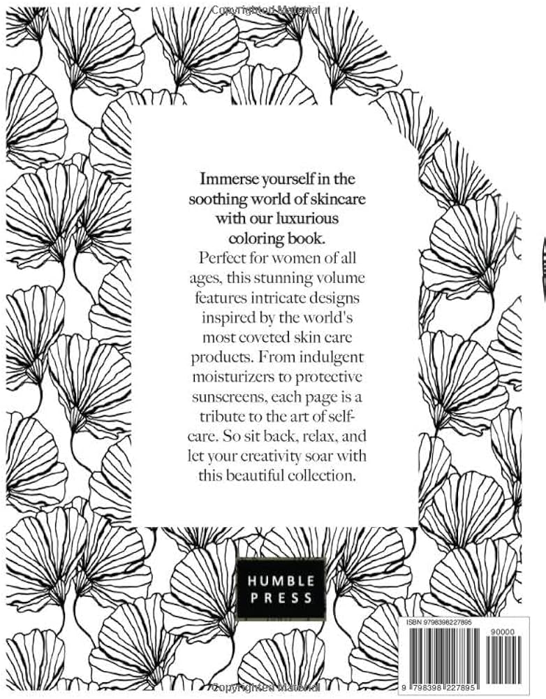 Skincare coloring book press humble books