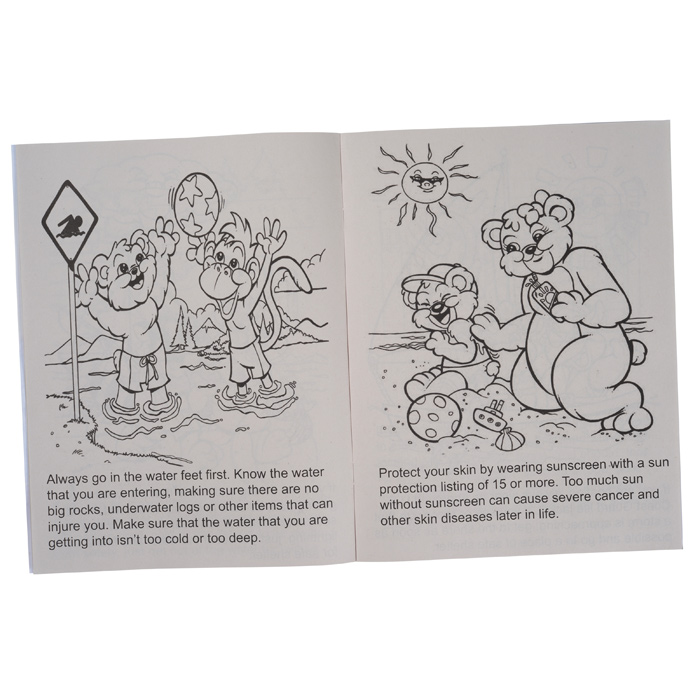 Pool water safety coloring book