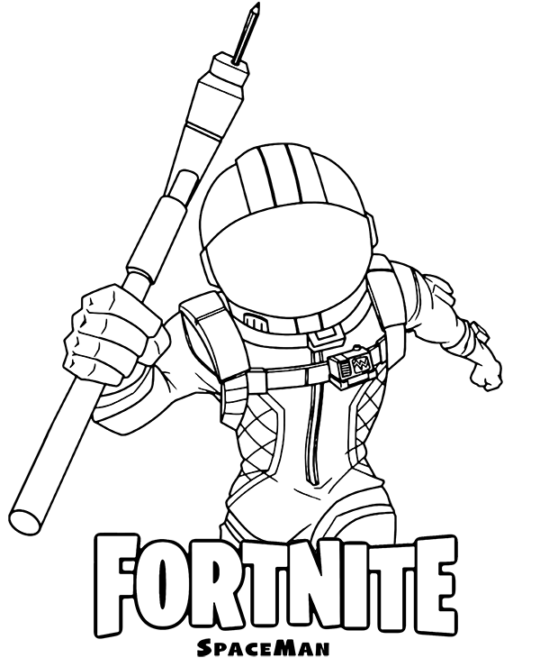 Fortnite spaceman skin coloring pages