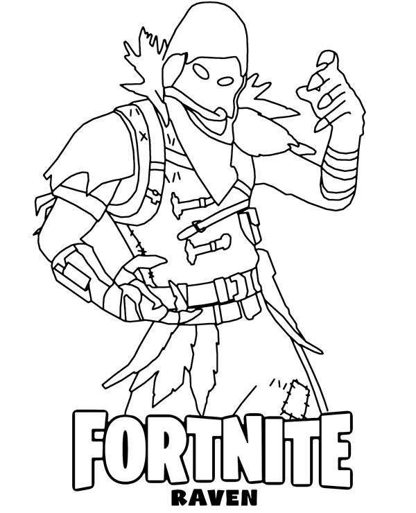 Fortnite raven coloring page to print