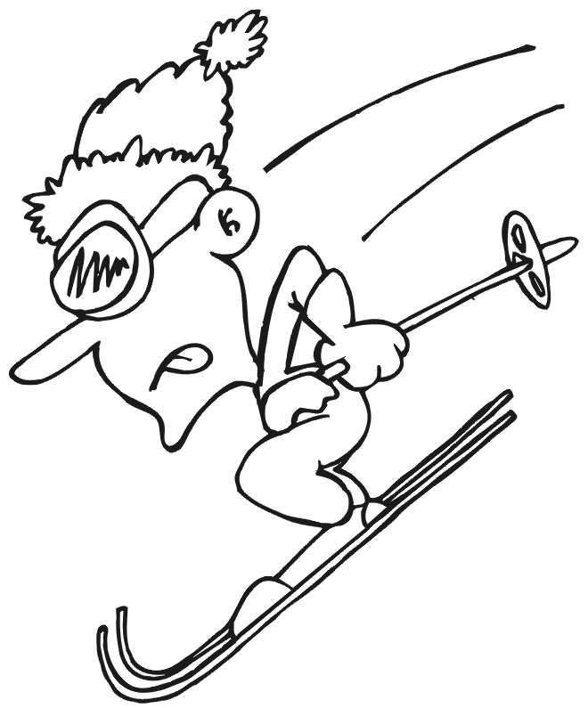 Skiing coloring pages