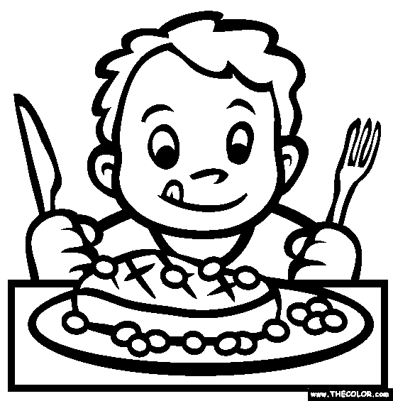 Steak and skittles online coloring page