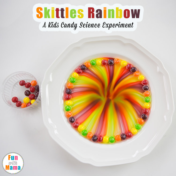 Magical skittles rainbow science experiment