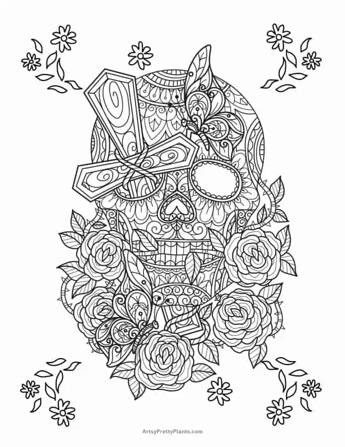 Free sugar skull coloring pages