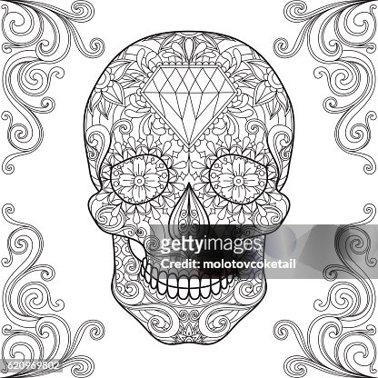 Adult coloring sugar skull high