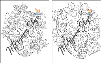 Sugar skulls adult coloring book a day of the dead skull illustrations with beautiful flowers fun patterns and mexican inspired designs skye morgana books