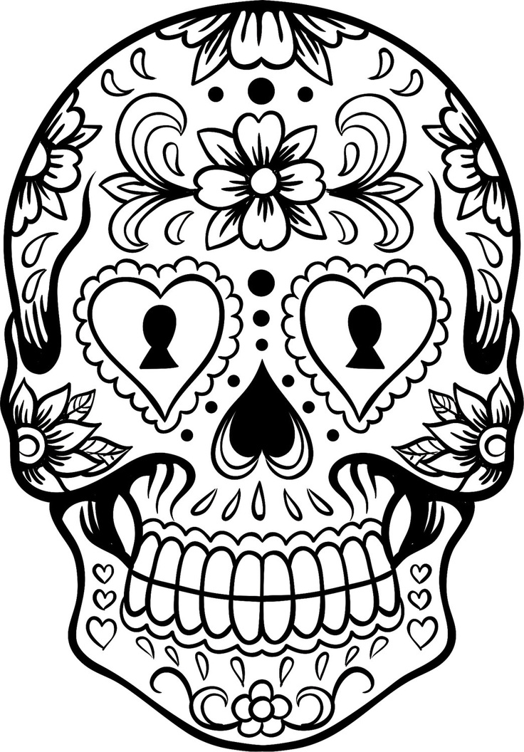 Skull coloring pages for adults