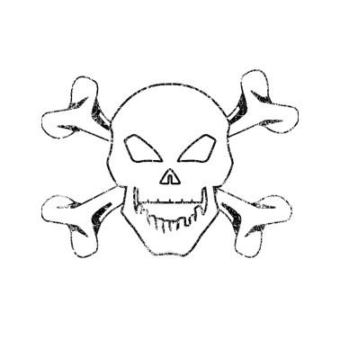 Skull and crossbones sticker