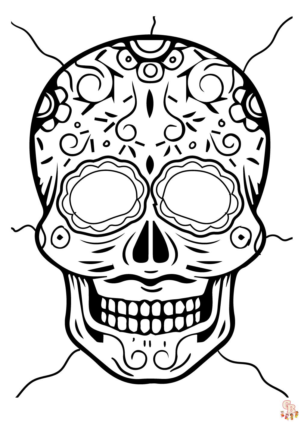 Celebrate cinco de mayo with fun skull coloring pages