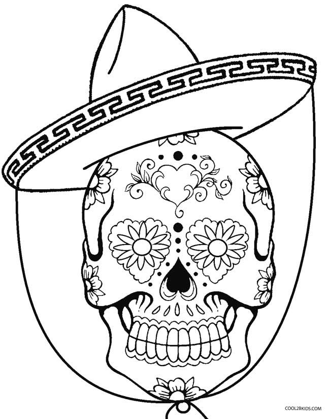Printable cinco de mayo coloring pages for kids coolbkids skull coloring pages coloring pages coloring pages for kids