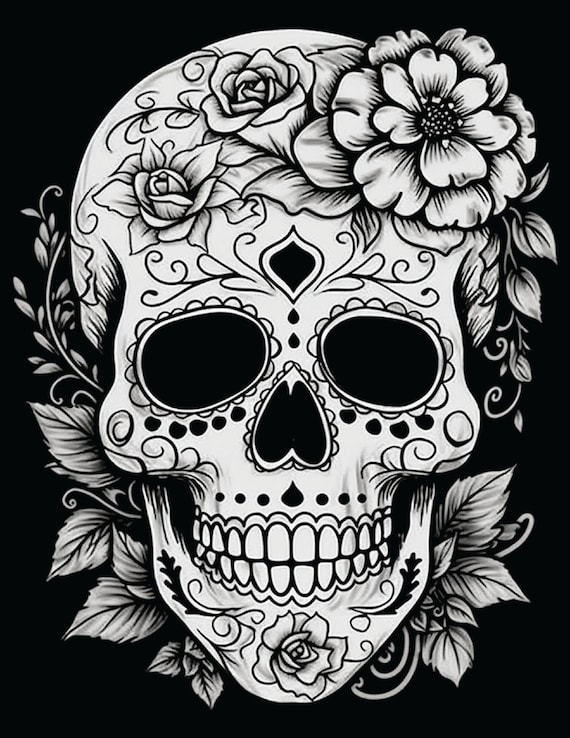 Sugar skulls coloring pages for adults volume perfect for dia de los muertos halloween and just for fun