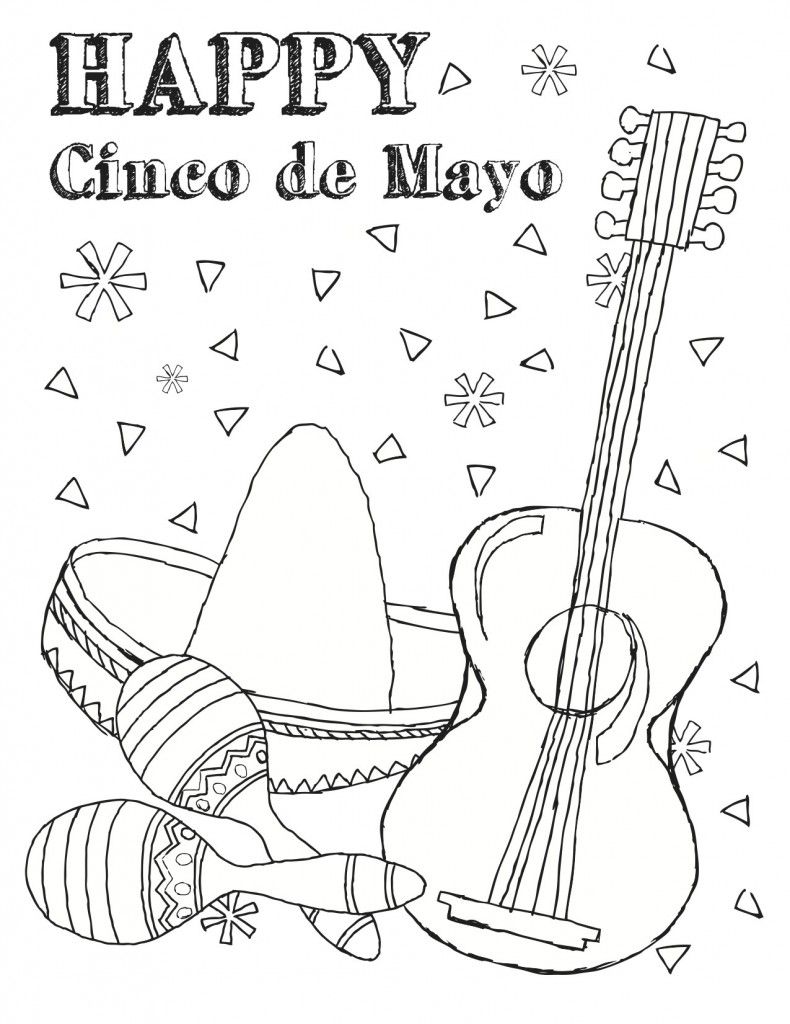Free printable cinco de mayo coloring pages for kids
