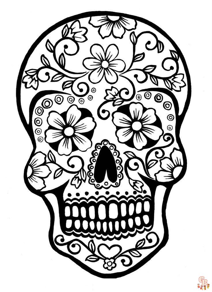 Celebrate cinco de mayo with fun skull coloring pages