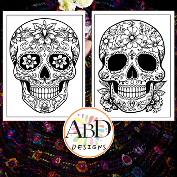 Cinco de mayo coloring pages sugar skull dia de los muertos hispanic heritage